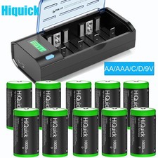 Lot D Cell Size Rechargeable Batteries 1.2Volt NI-MH / Battery Charger