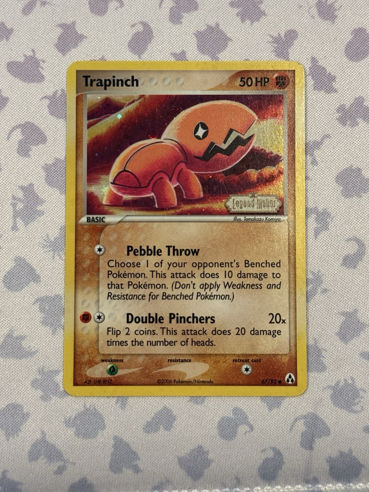 Pokemon TCG  Legend Maker 2006 Trapinch 67/92 Reverse Stamped Holo Near Mint