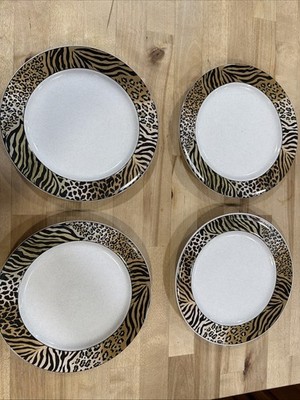 Studio Nova Jungle Beat Replacement Dinner And Salad Plates Set of 4