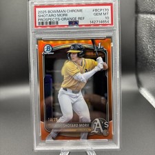 2025 BOWMAN CHROME PROSPECTS ORANGE REFRACTOR #BCP170 SHOTARO MORII PSA 10