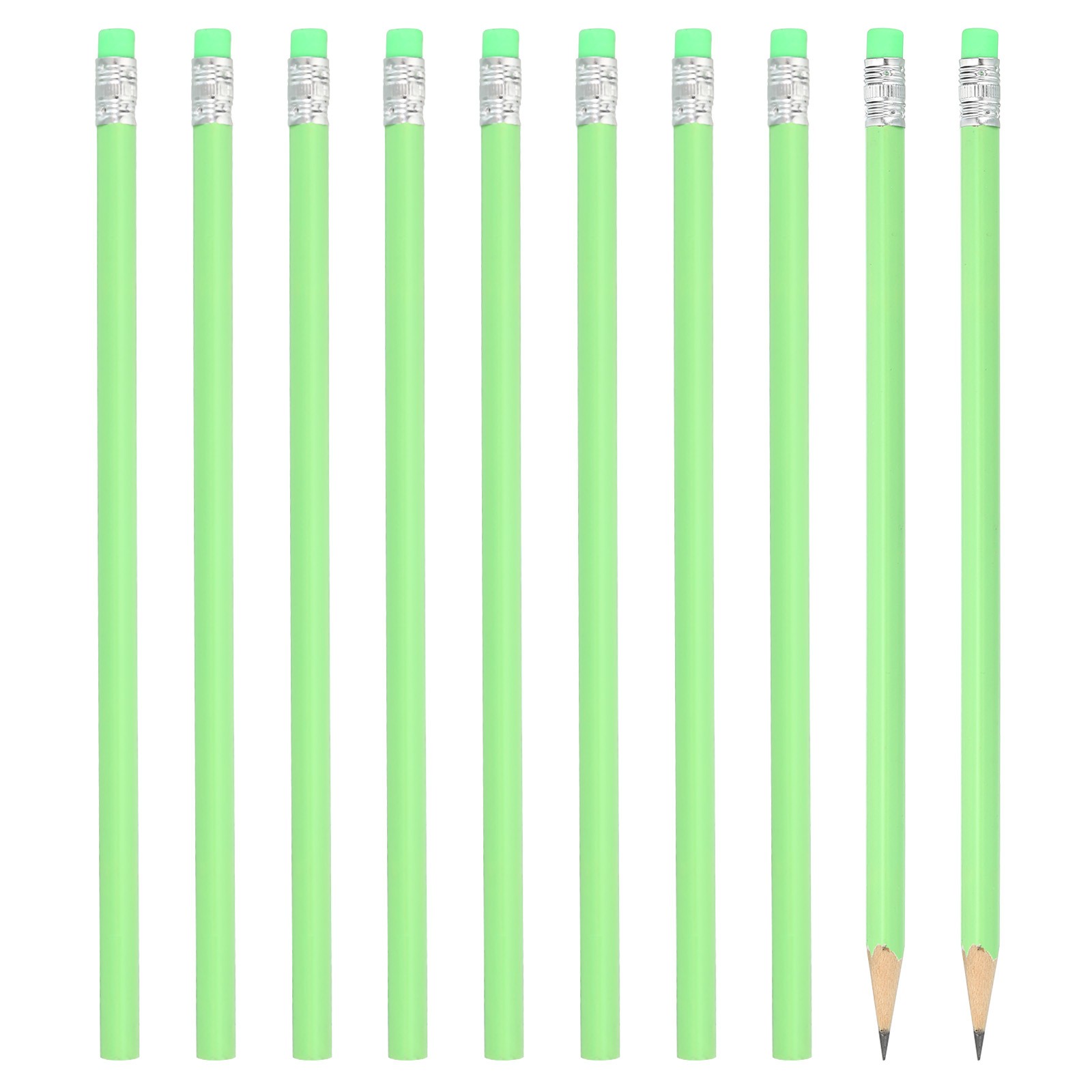S, 24 Pack Hb Graphite Pencils With Eraser Wood Pencils, Green