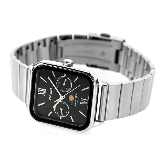 CASIO Men's MTP-M305D-1A2VDF Black Dial Silver Stainless