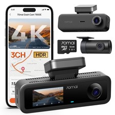 70mai 4K Dash Cam Front and Rear Inside, 3 Ch...