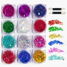 12 Colors Body Face Chunky Hair Glitter Gel Women Kid Halloween Rave Festival