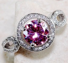 3CT Treated Pink Sapphire Topaz 925 Solid Sterling Silver Ring Sz 7 UB3-8