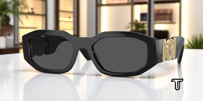 VERSACE VE4361 GB1 87 Black Grey 53 mm Unisex Sunglasses