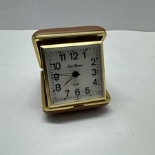 VINTAGE SETH THOMAS BRAUNER AUFZIEHWECKER, LEUCHTENDE IN DEN DUNKELN ZEIGER