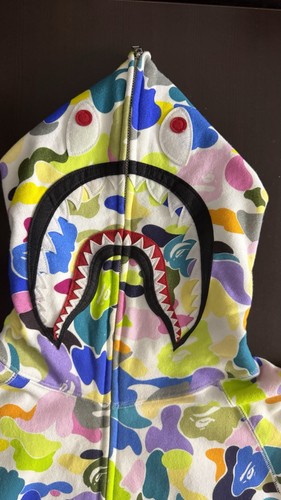Felpa con cappuccio e zip intera A Bathing Ape Bape Multi Camo Shark taglia media - Foto 2 di 10