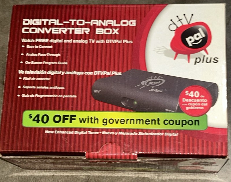 New Open Box DTV PAL Plus Receiver Digital To Analog Converter Box