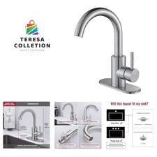 Elegant Single Handle Sink Tap with Spot-Free Brushed Nickel Finish - 360 Swivel