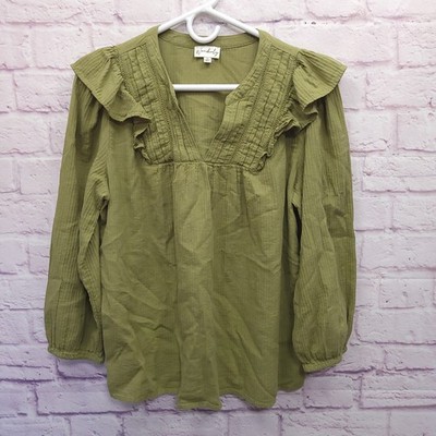 Wonderly Fairycore Goblin Frilly Blouse Women's Medium Ren Faire Witchy Artsy