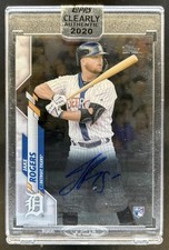 2020 Topps Clearly Authentic Jake Rogers RC Auto Autograph Rookie #CCA-JR Tigers