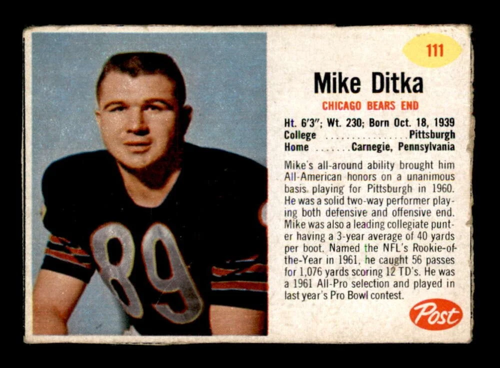 Mike Ditka trading card