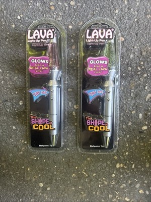 Lava Light Up Ball Point Pens Set of 2 New Sealed Needs Batteries Free Shipping