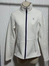 Spyder Core Sweater Full Zip Fleece Lined Women's Size Medium-White with purple