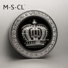 3D Krone Metall Aufkleber KFZ Auto Emblem Strass Silber Glanz Logo Royal Queen