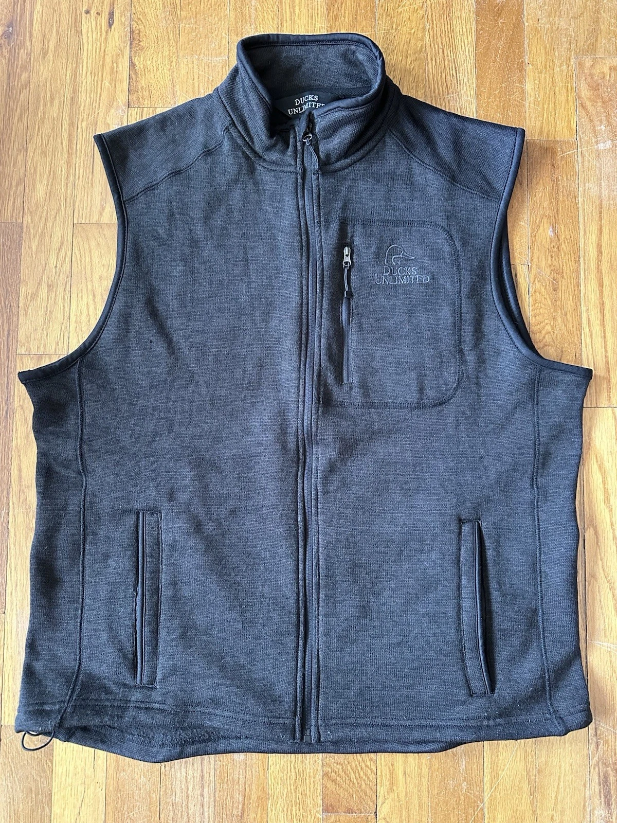 Ducks Unlimited Mens Fleece Vest Dark Gray Water Outdoors Conservation XL