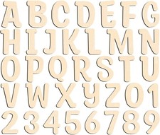 124 Pcs Wooden Letters 2 Inch for Crafts Unfinished Capital Wooden Alphabet