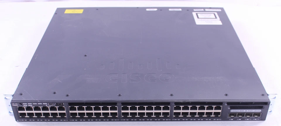 Cisco  WS-C3650-48FWD-S  2x10G 48 Port Gigabit Network Switch with Single PSU - Image 3 of 4
