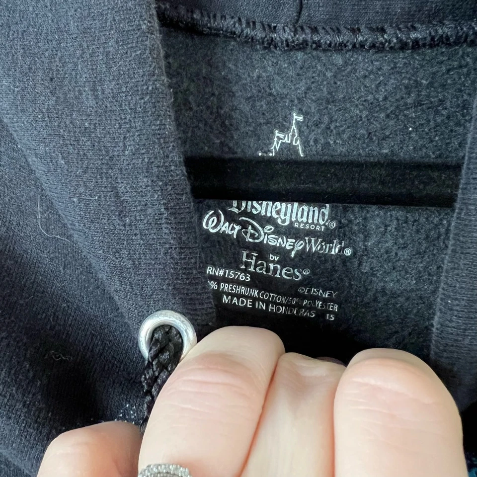 Disneyland Resort By Hanes Mujer Sudadera con Capucha Negra Azul Mansión Embrujada M Foto 3 de 4