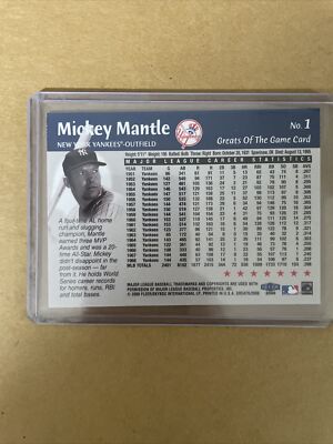2000 Fleer Greats of the Game - #1 Mickey Mantle | eBay