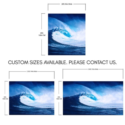 Ocean Wave Wallpaper. Surf Ocean Wave Wall Mural. Beach Wall Bedroom Decor #6670 - Picture 8 of 16