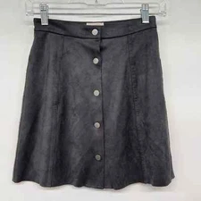  Aritzia Wilfred Free Centinela Faux Suede A-line Mini Skirt Women's Size 0 Gray