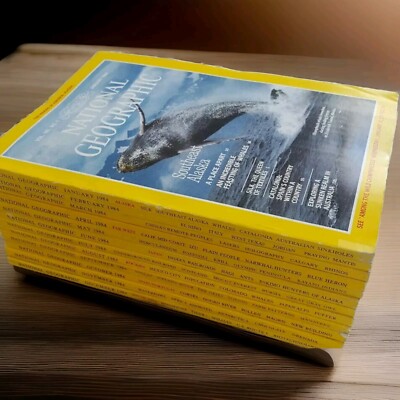 1984 National Geographic Magazines Full Year With Supplemental Posters Maps