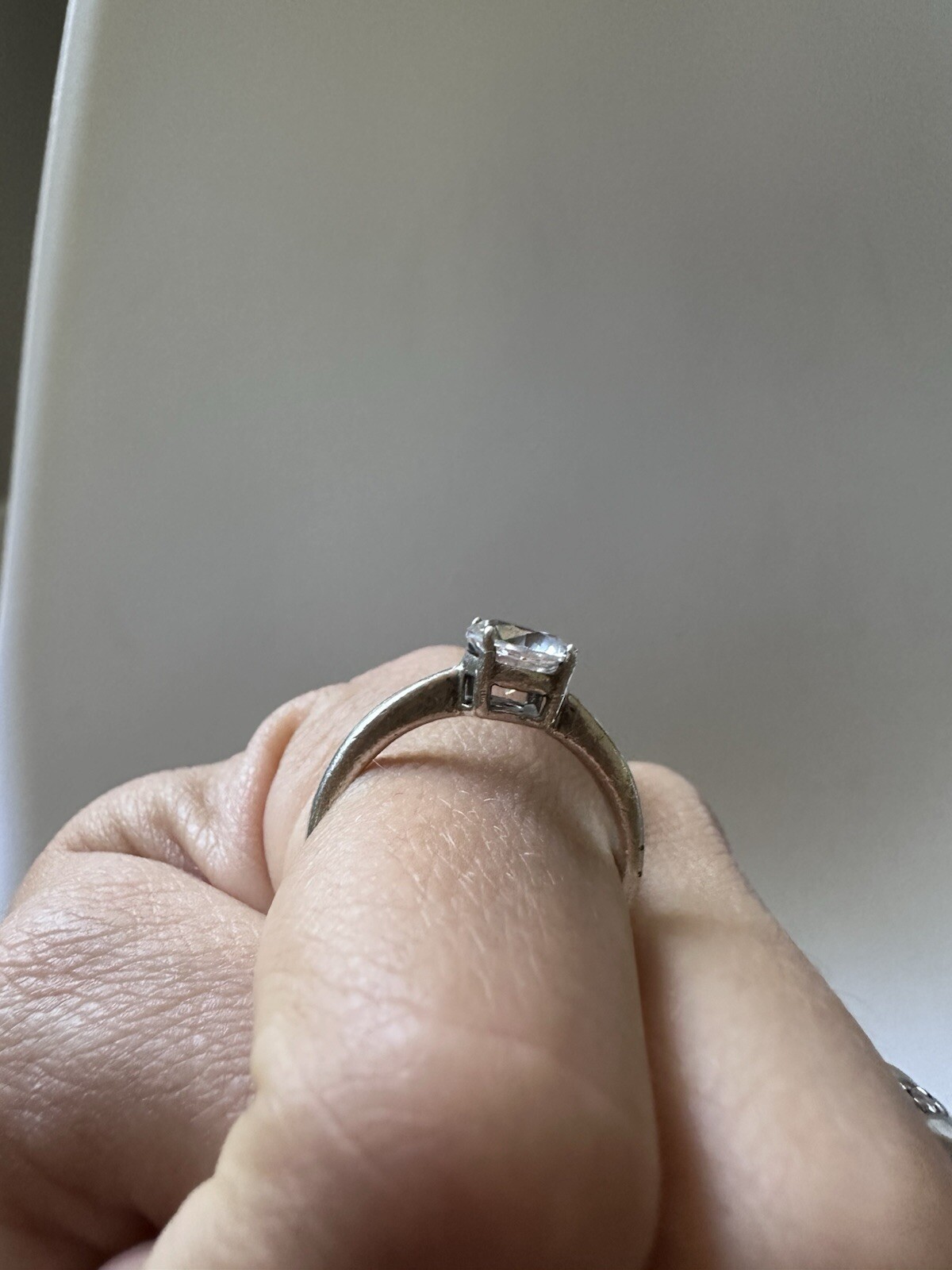 Round Simulated Diamond Solitaire Engagement Ring… - image 4