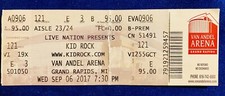 KID ROCK Concert Full Ticket Stubs 09/06/2017 Van Andel Arena