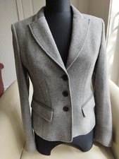 Riani Designer Grey Wool Women's Jacket, Size 10uk