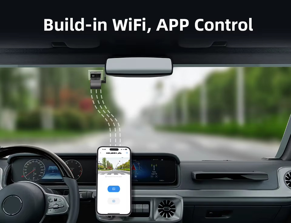Dash Cam Mini 3 2K Dvr Auto WIFI Visione Notturna, Controllo Vocale, App - Miniatura 7