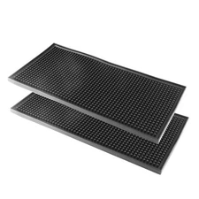 Bonsicoky Silicone Bar Mat Set of 2 6" x 12" Bar Service Spill Mat Non-Slip W...