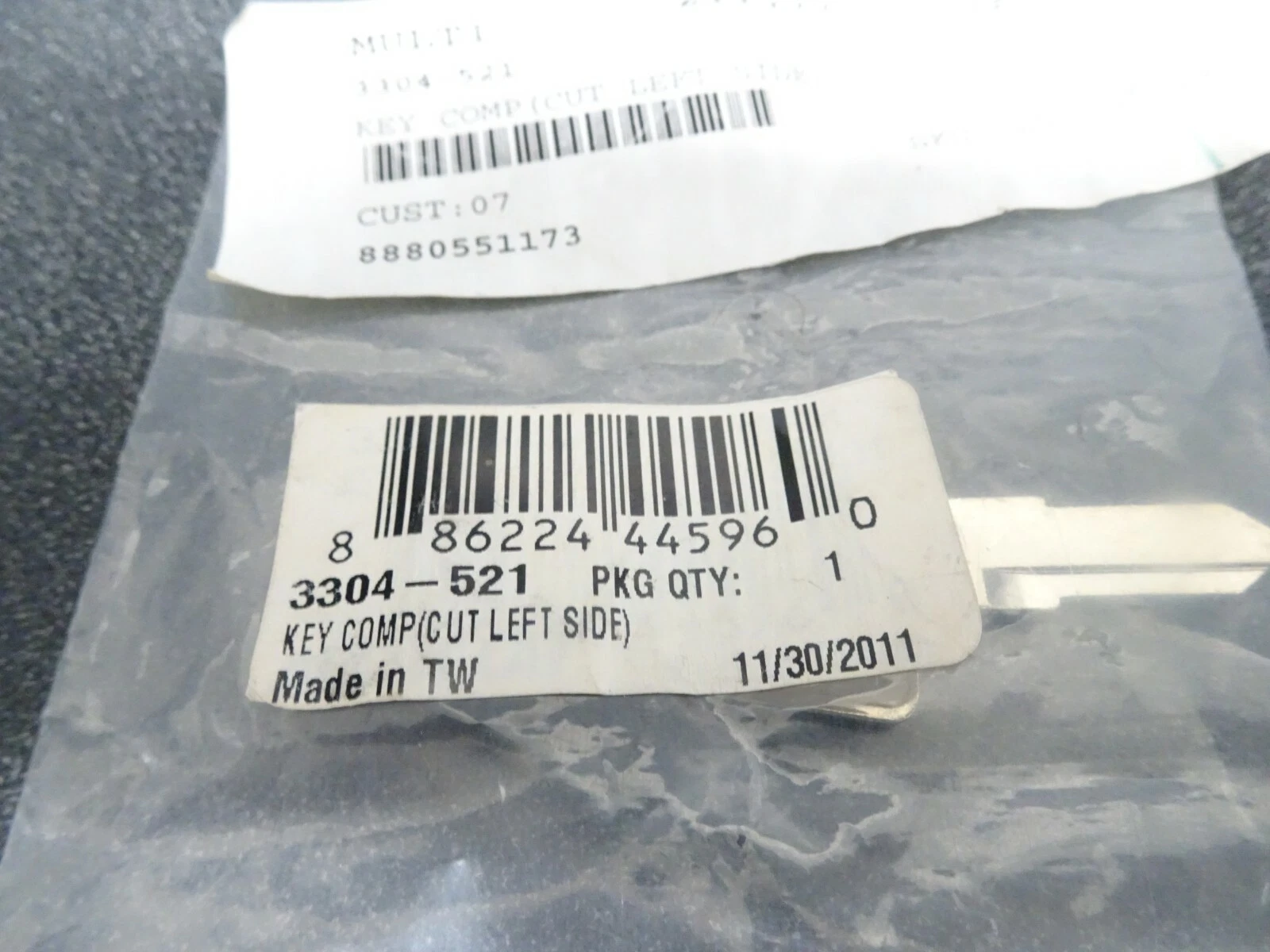 NOS OEM Arctic Cat Ignition Key Cut Left Side #3304-521