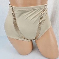 Vtg MAIDENFORM 44450 L Satin Tuxedo Hi Waist Shaping Brief Panties
