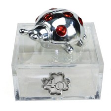 34461 Bomboniere Scatolina Coccinella Quadrifoglio 40 Anniversario Nozze