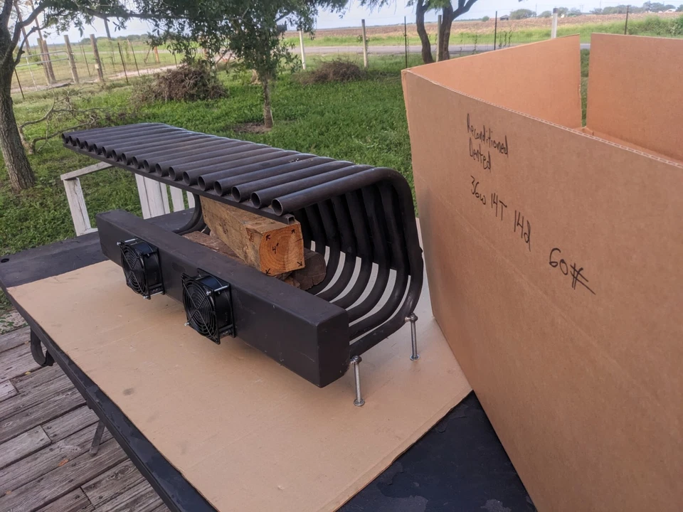 Rejilla de chimenea 36w 14t 14d tubo soplador intercambiador de calor más calor menos leña  Foto 2 de 4