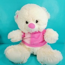 Teddy Bear Light Brown Pink Nose Ears Stuffed Animal Plush 14  Large Soft Peach