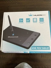 HUION H420 USB Graphics Drawing Pen Tablet Board Kit Black Complete