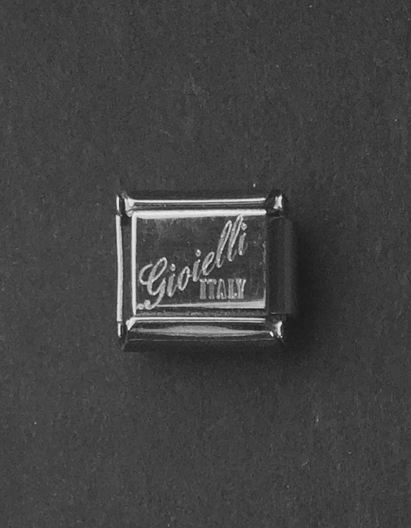 Pulsera italiana con dije de eslabones colgantes papas fritas plata de ley 925 y acero inoxidable Foto 2 de 2