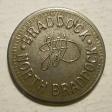 Braddock - North Braddock (Pennsylvania) transit token - PA105B