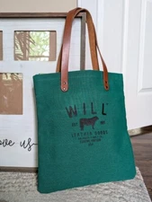 WILL LEATHER GOODS Green Canvas & Leather Tote Bag Chicago Collective