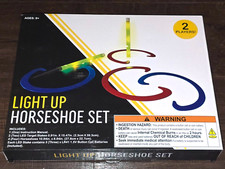 Indoor Outdoor Horseshoe Game Set Light Up Backyard Lawn Games