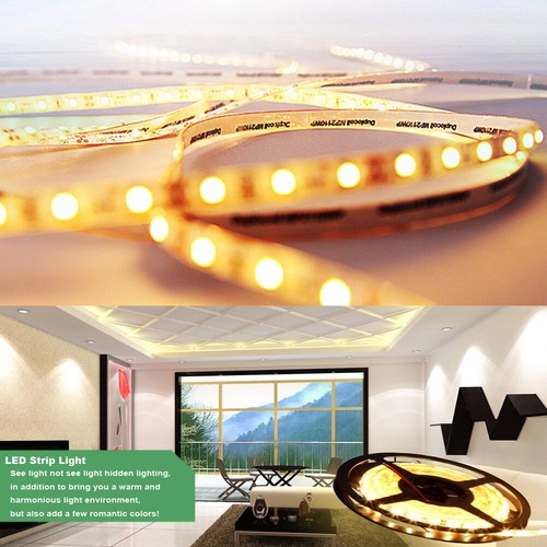 Ruban LED Jaune étanche 5m 300 LED - Pour Décoration Ou éclairage