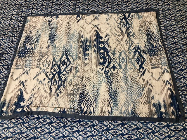 Lucky Brand Twin size Blue Batik Duvet Cover and Sham Set Reversible