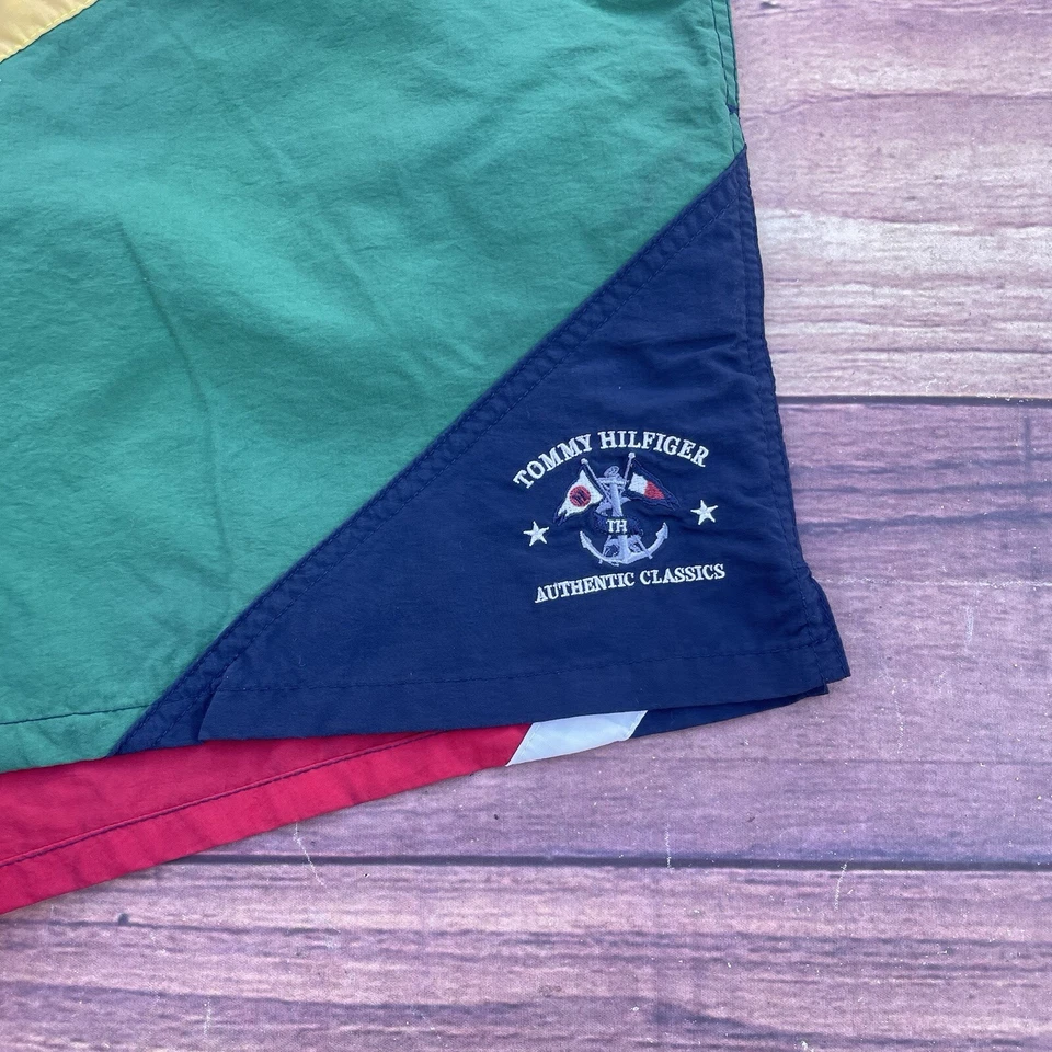 Pantalones Cortos de Natación Tommy Hilfiger De Colección Para Hombre M Azul Verde Rojo Cordón Foto 2 de 4