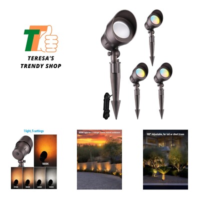 5CCT Low Voltage Landscape Spotlights - Selectable Outdoor LED Lights (Pack o...