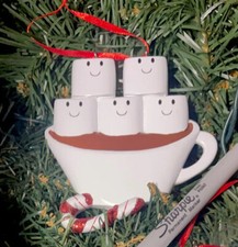 2025 Personalized Ceramic Christmas Ornament 5x Family Marshmallows CUSTOM 