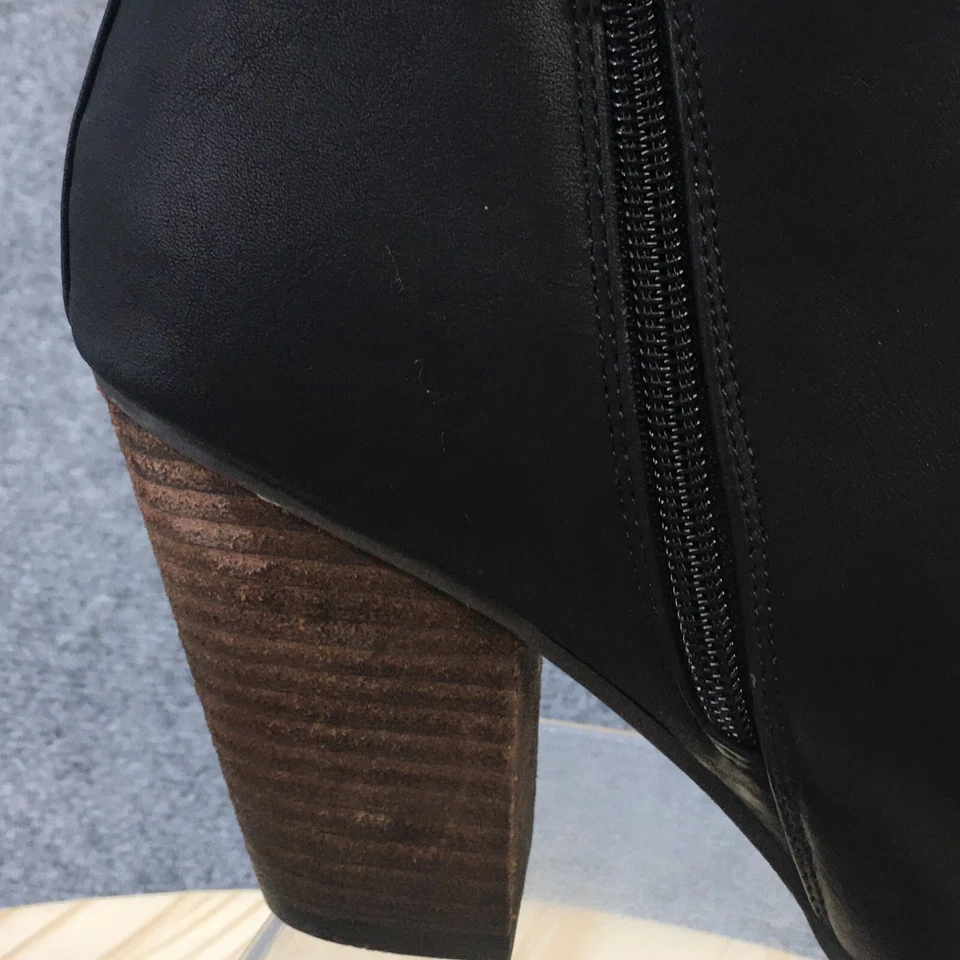 Fergie Botines Mujer 11M Negro Pardee Puntera Almendra Cremallera Tacón Bloque Cuero Foto 2 de 4