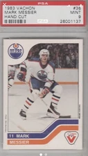 1983 Vachon #36 Mark Messier Hand Cut Oilers Hockey Card PSA 9 MINT POP 17